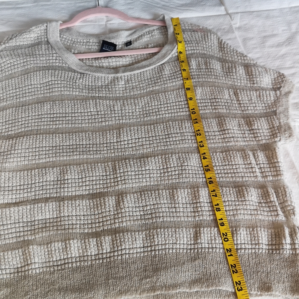 Saks Fifth Avenue Blue Label Wool Cashmere blend Pullover Drop Cap Sleeve Sz M - Picture 16 of 16